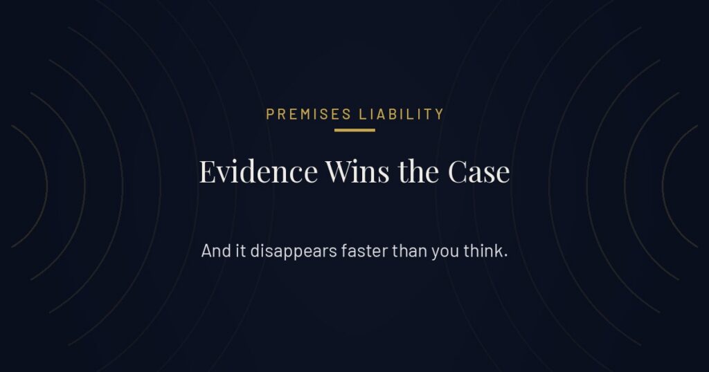What evidence wins a premises liability case in Texas