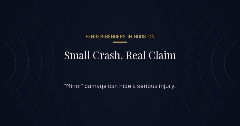 Do I need a lawyer for a minor fender-bender in Houston