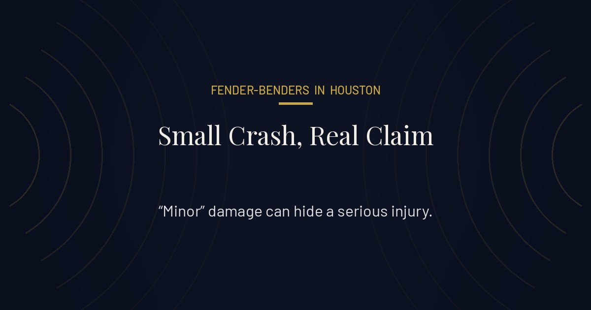 Do I need a lawyer for a minor fender-bender in Houston