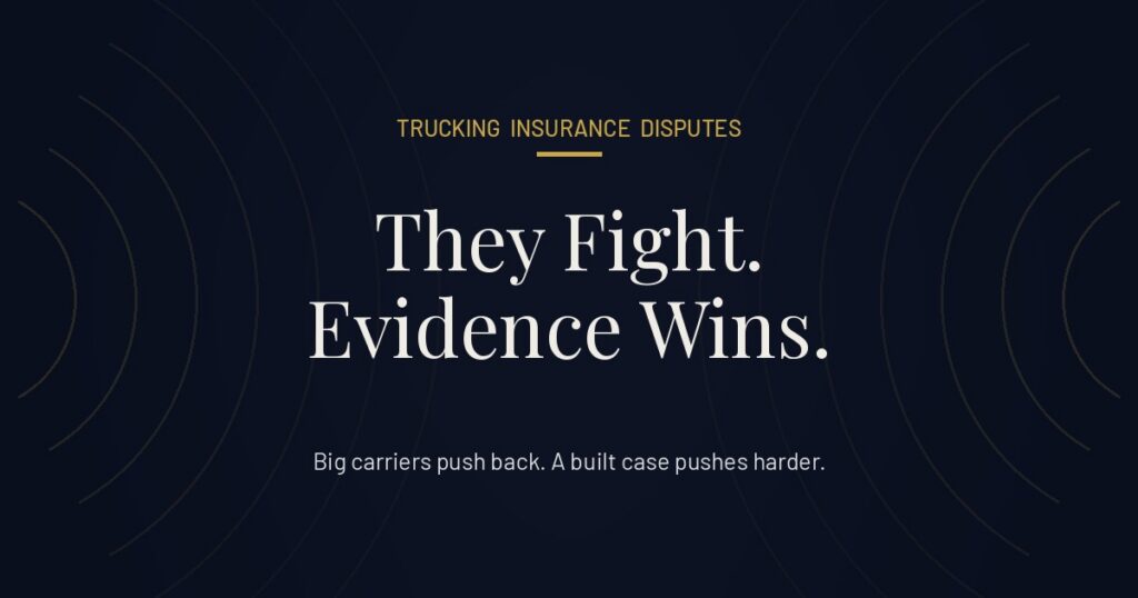 What happens if the trucking company's insurance fights your claim