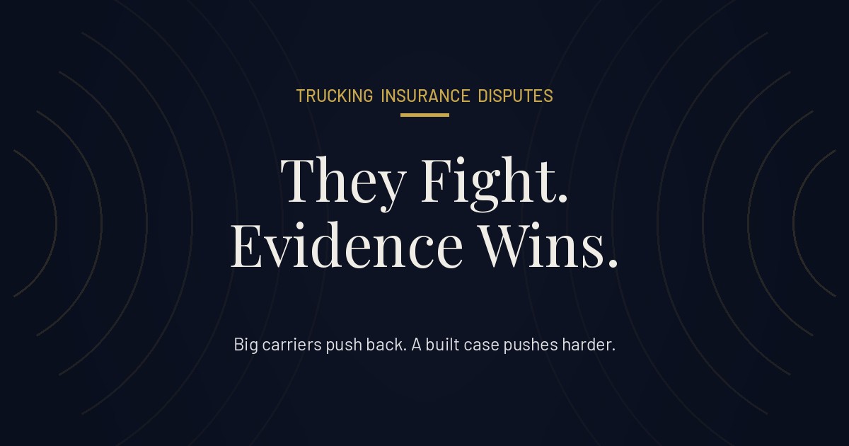 What happens if the trucking company's insurance fights your claim